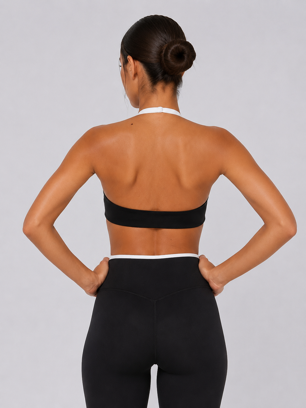 Flow Contrast Sports Bra | Black