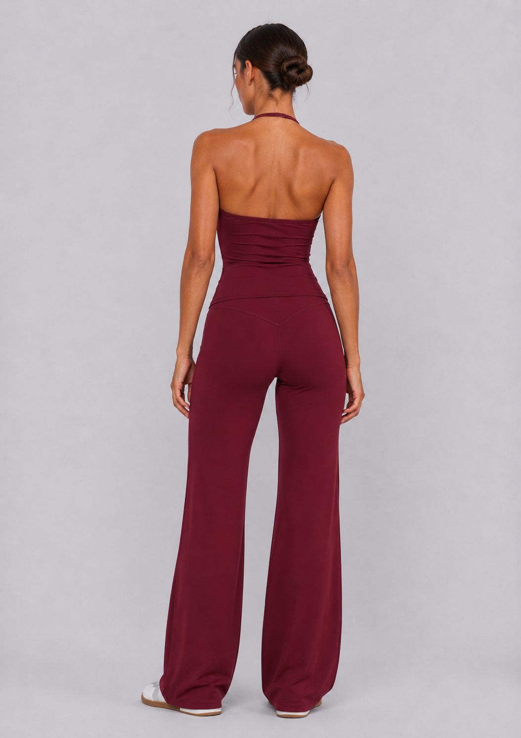Tyla Halter Tie Tank | Burgundy