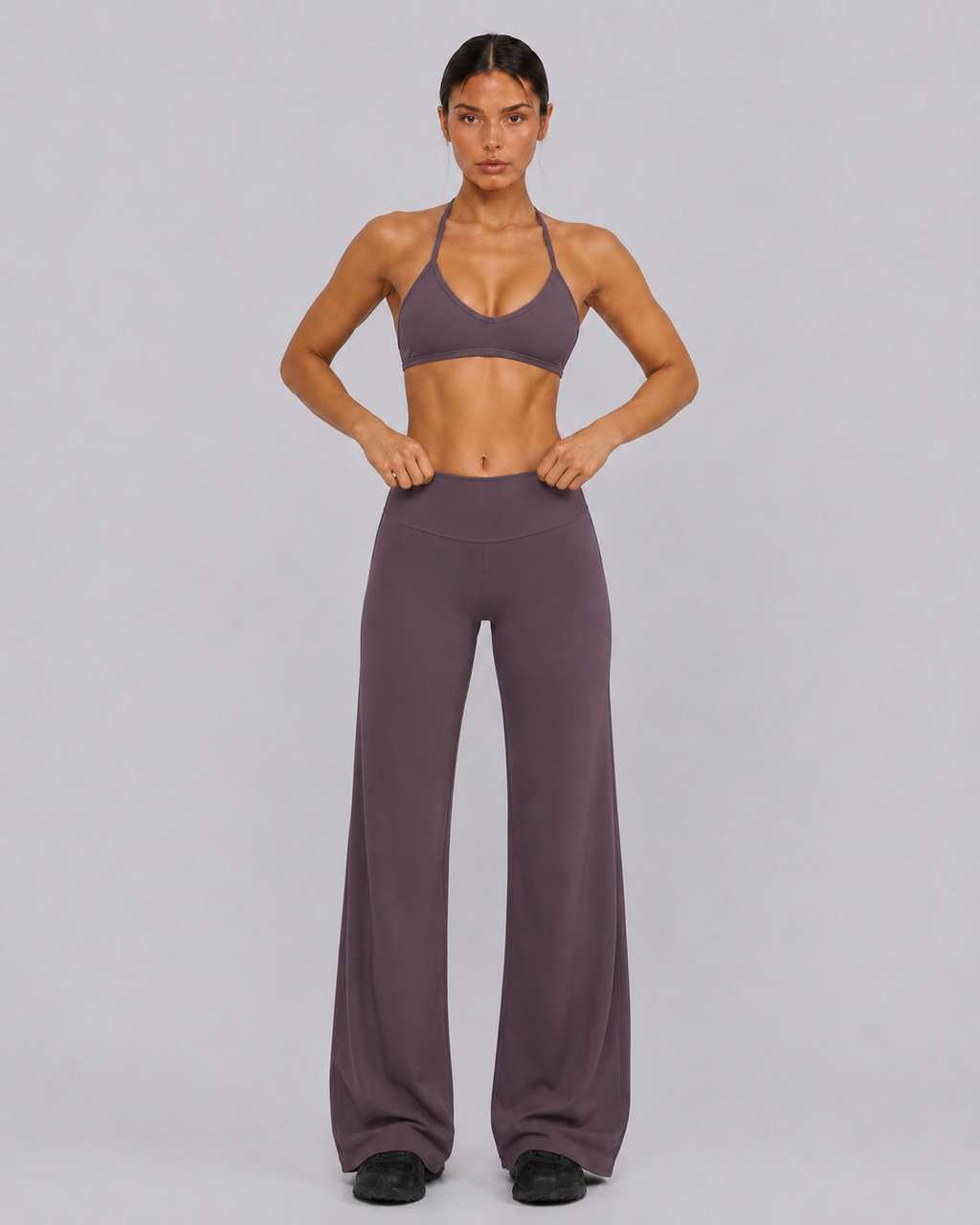 Gia Straight Leg Pants | Purple Grey