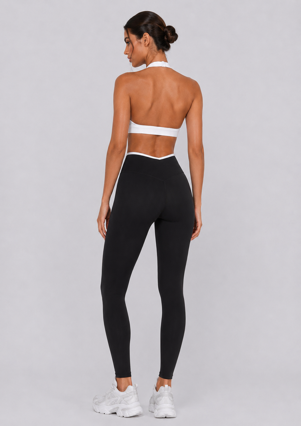 Flow Contrast Sports Bra | Black