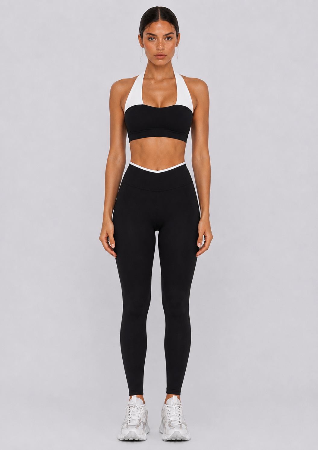 Flow Contrast Sports Bra | Black