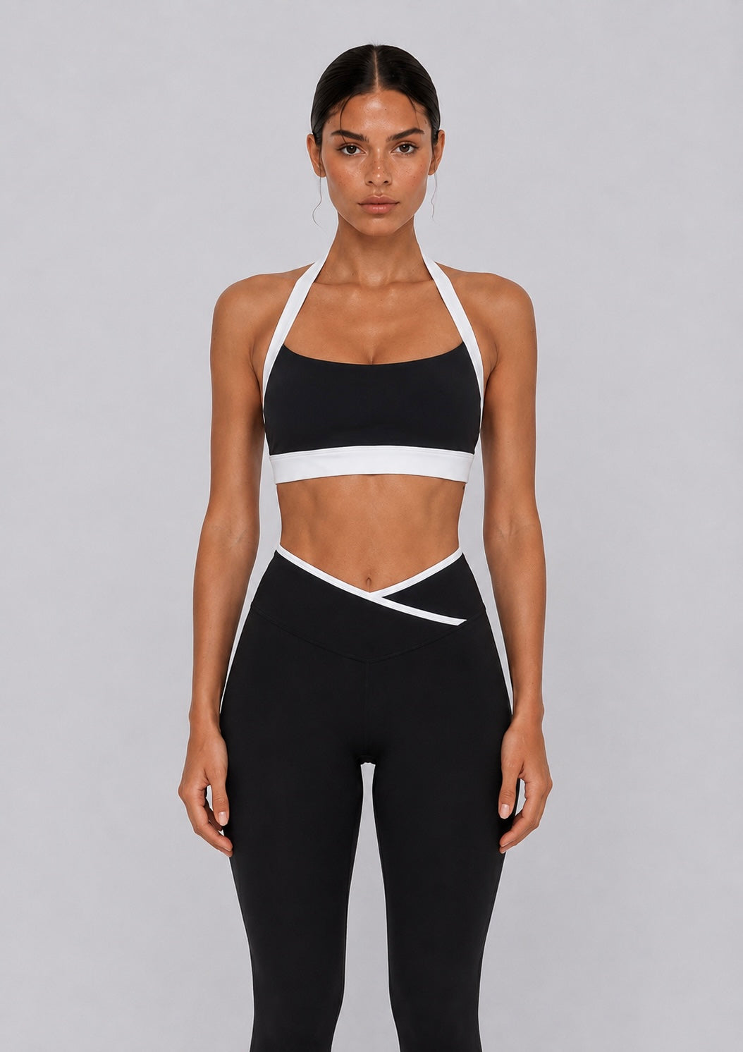 NaluSculpt Contrast Sports Bra | Black