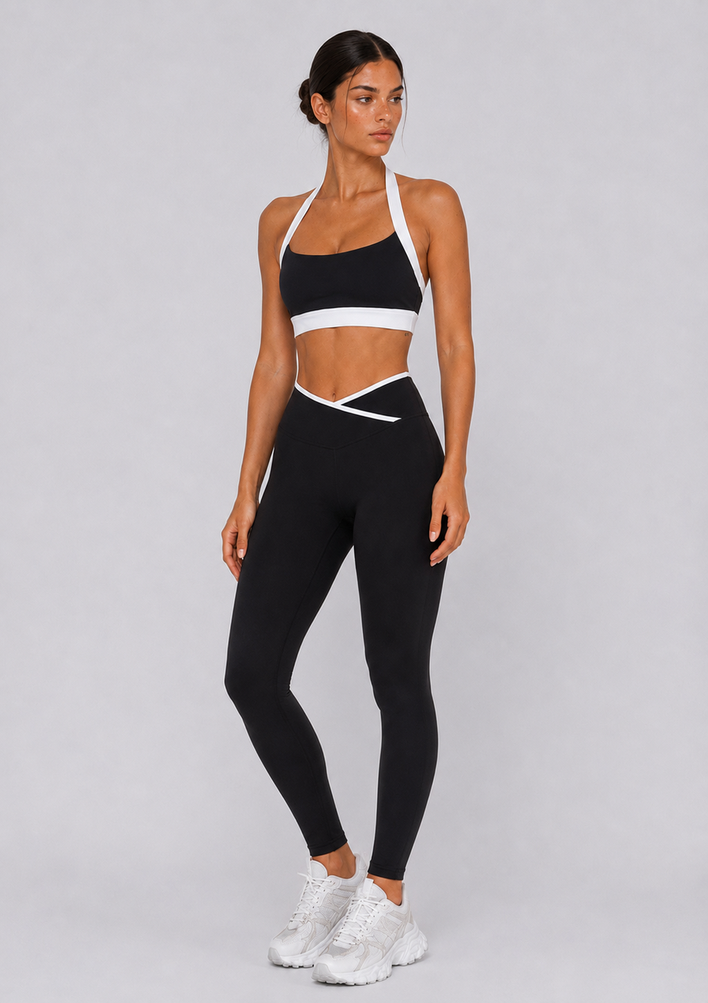 NaluSculpt Contrast Sports Bra | Black