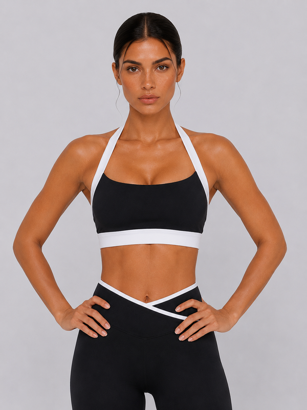 NaluSculpt Contrast Sports Bra | Black