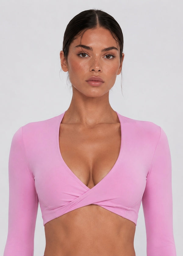 Flow Twist Long Sleeves | Barbie Pink