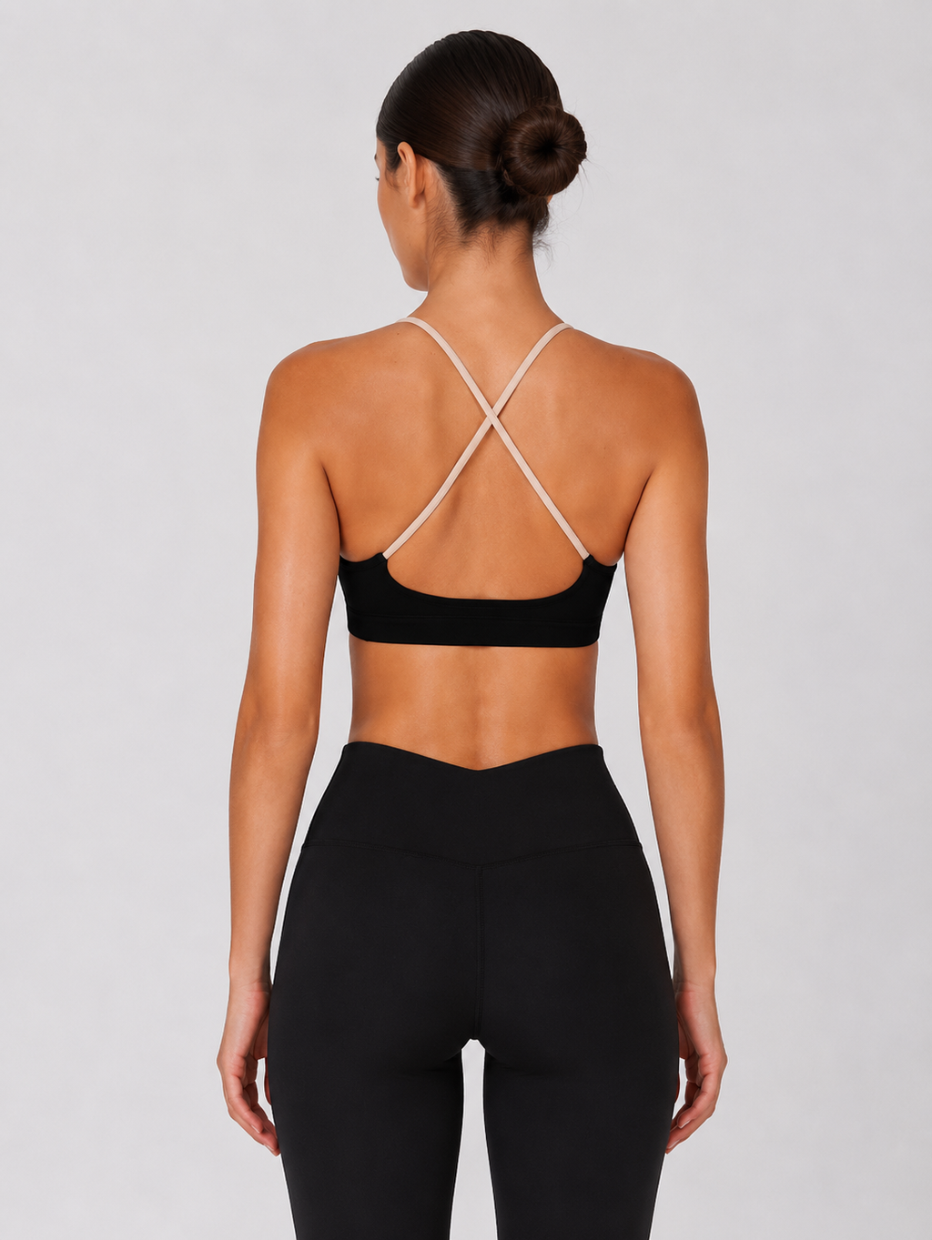 NaluScuplt Contrast Sport Bra | Black